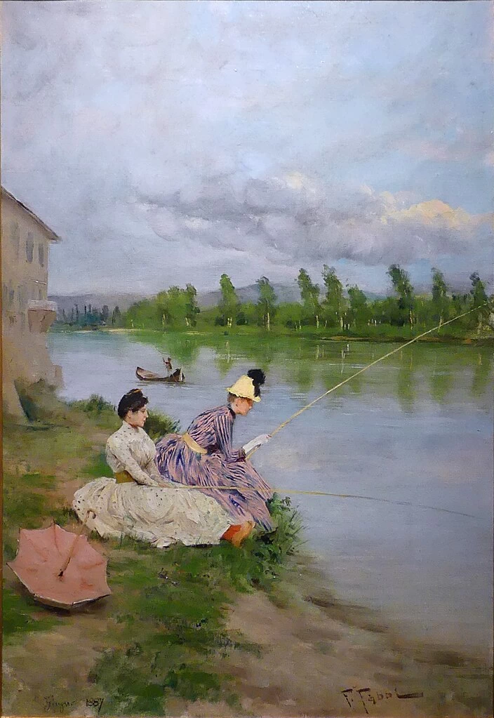 Le pescatrici sull Arno alla Casaccia di Bellariva - Museo dell'Ottovento, Bologna